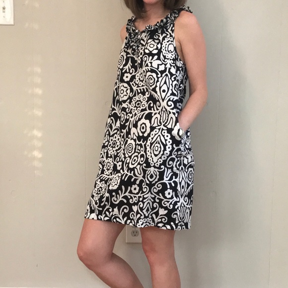 old navy black and white dress